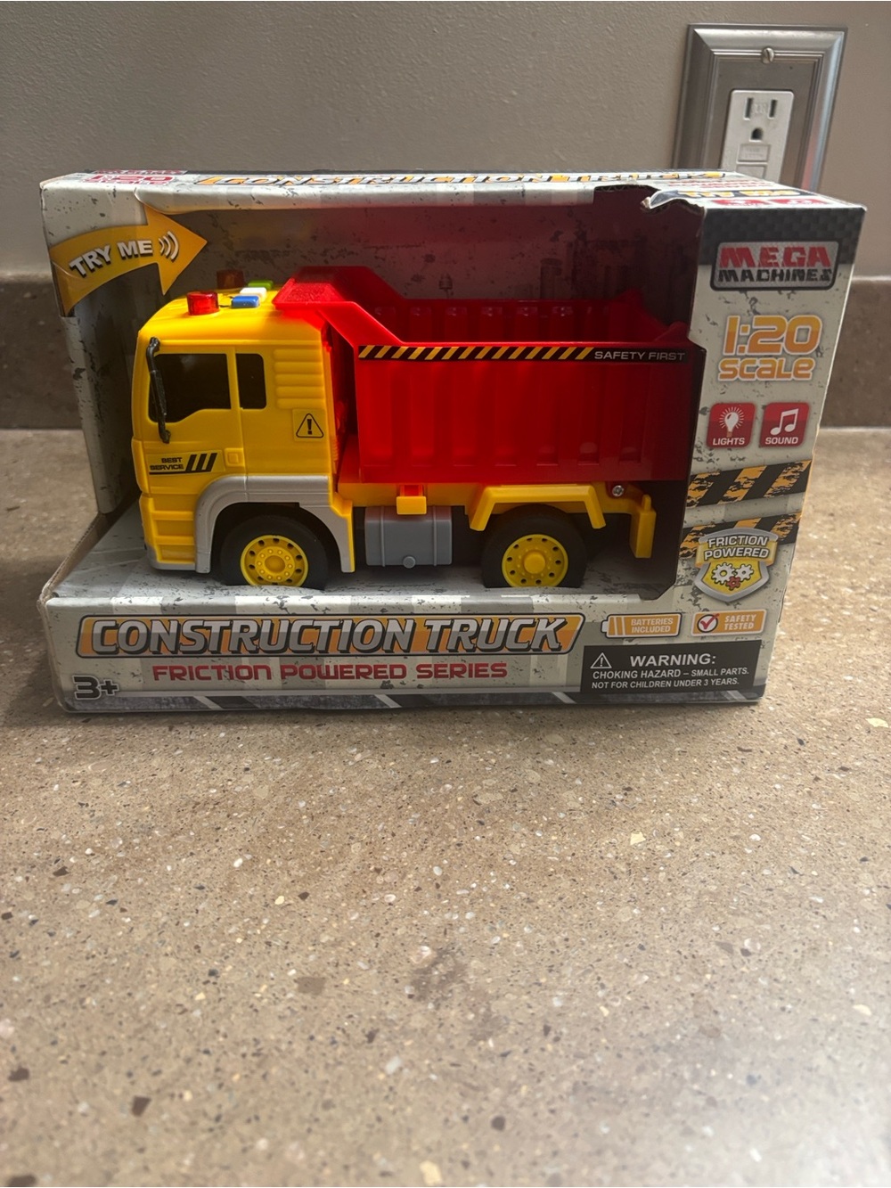 Mega Machine Yellow & Red Friction Dump Truck Toy